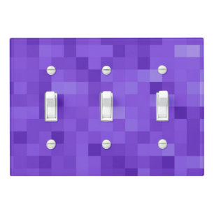 Purple Plaid Pattern Light Switch Cover