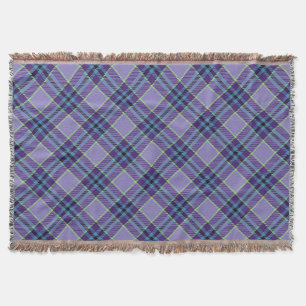 Purple Plaid Tartan 1 diagonal Throw Blanket