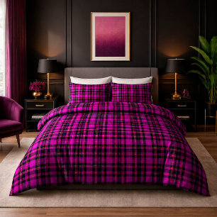 🧵 Purple Plaid Tartan Pattern Cozy Classic Bedro Duvet Cover