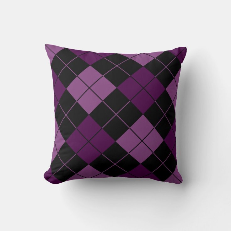 Purple Plaid Throw Pillow Zazzle
