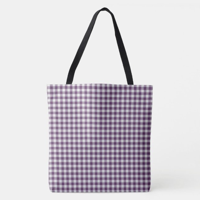 Purple Plaid Tote Bag (Front)