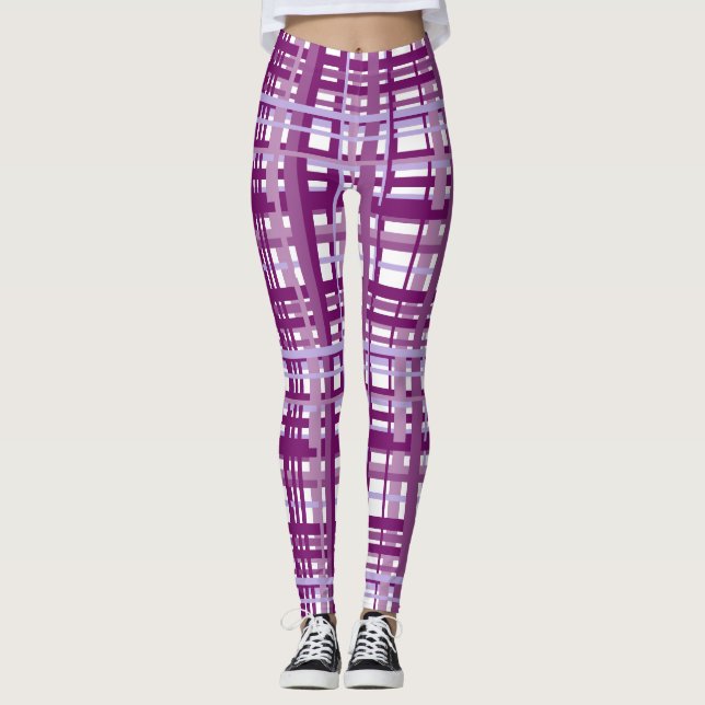 Purple Plaid Yoga Pants (Front)