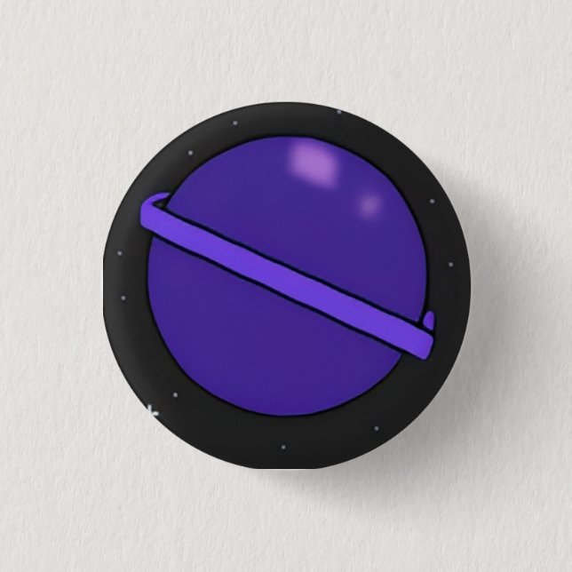Purple Planet Badge Button (Front)