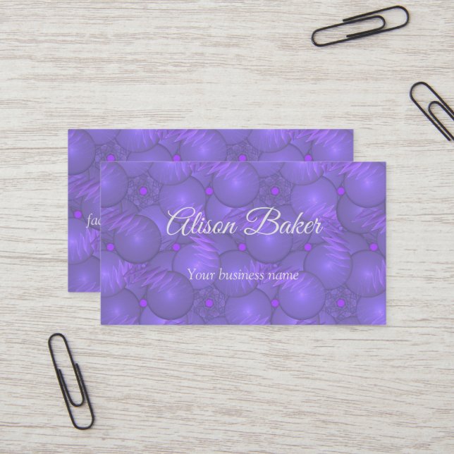 Purple planets and lightnings - cool business card (Front/Back In Situ)