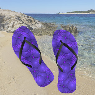 Purple planets, modern fractal pattern flip flops
