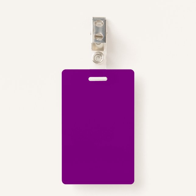 Purple Plastic Badge (Front with Clip)