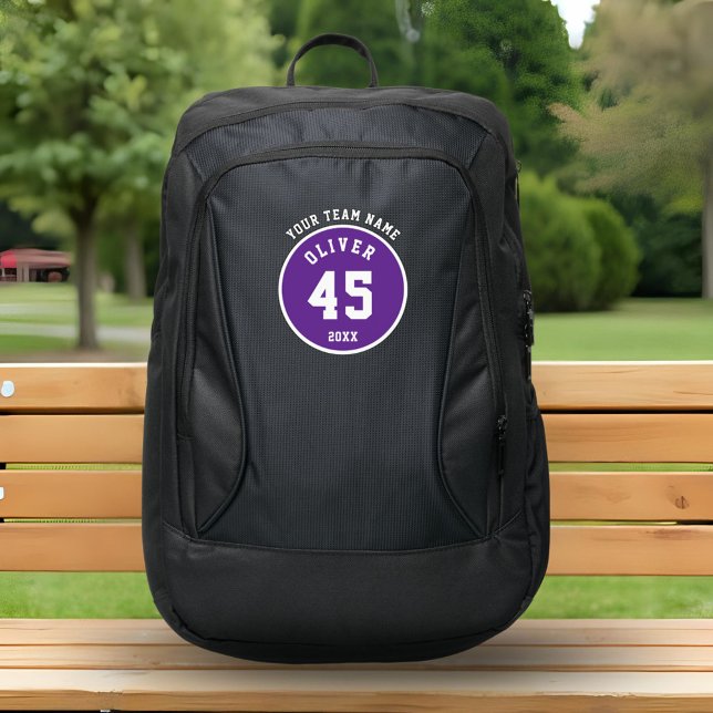 Purple Player Name Number Team Sports Port Authority® Backpack (Creator Uploaded)