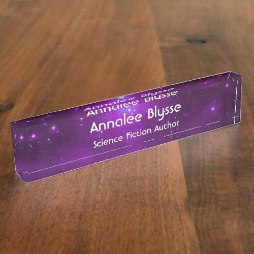 Purple Pleiades Sci Fi Author Desk Name Plate