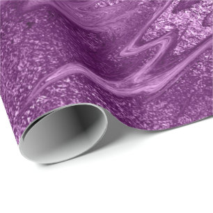 Purple Plum Amethyst Marble Stone Abstract Metalli Wrapping Paper