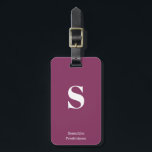 Purple Plum Berry Monogram Name Stylish Typewriter Luggage Tag<br><div class="desc">Purple Plum Berry Monogram Name Stylish Typewriter Luggage Tag for your travels and vacation,  customize this stylish bag tag it with your own initial monogram and name.</div>