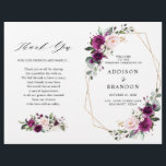 Purple Plum Blush Pink Roses Wedding Program<br><div class="desc">Elegant and modern floral midsummer wedding program features a bouquet of watercolor roses in shades of purple plum, dusty pink , sage with lush green botanical leaves and eucalyptus. Please find more matching designs and variations from my "blissweddingpaperie" store. And feel free to contact me for further customization or matching...</div>