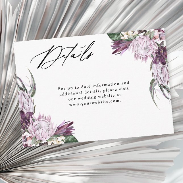 Purple Plum Boho Floral Wedding Details Enclosure Card (Creator Uploaded)