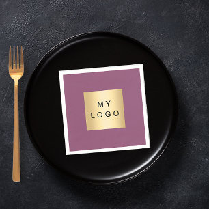Purple plum business logo napkins
