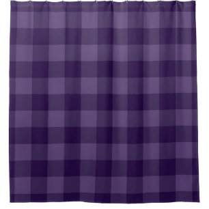 Purple Plum Checkered Squares Plaid Pattern Shower Curtain