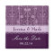 Purple Plum Damask Save Date Wedding Magnet