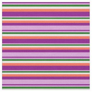 Purple, Plum, Dark Green, White & Red Colored Fabric