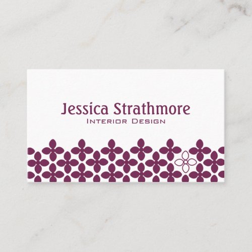Modern Purple Flower Business Card