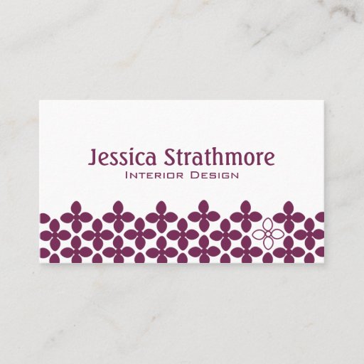 Customizable Modern Purple Flower Business Card