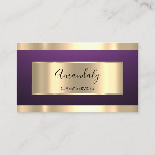 Purple Plum Gold Professional Makeup Nails Pink Business Card