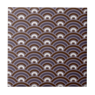 Purple Plum Mauve Art Deco Scallop Tile