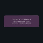 Purple Plum Minimalist Return Address Label<br><div class="desc">Minimalist return address label. You can personalize by modifying the names and address,  and changing the colors to match your wedding theme.</div>