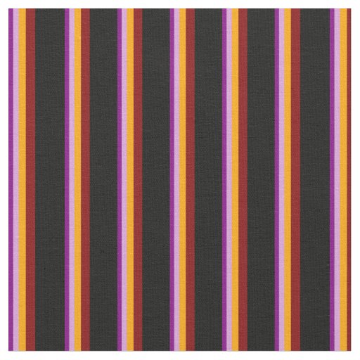 Purple, Plum, Orange, Maroon & Black Pattern Fabric