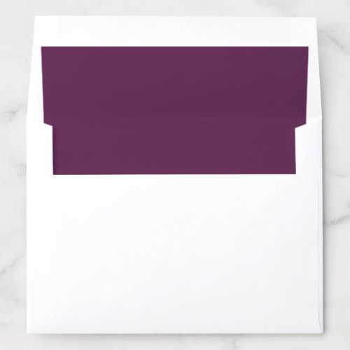 Purple Plum Pink Peonies Solid Purple Envelope Liner