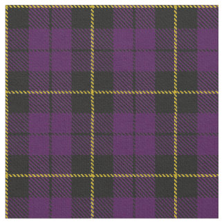 Purple/Plum plaid yellow/gold/black stripe Fabric