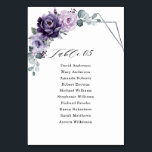 Purple Plum Silver Floral Blooms Geometric Wedding Table Number<br><div class="desc">Elegant and modern floral midsummer wedding table number features a bouquet of watercolor roses peonies in shades of purple plum, dusty rose, dusty pink , mauve, sage with lush green botanical leaves and eucalyptus with silver geometric background. Please find more matching designs and variations from my "blissweddingpaperie" store. And feel...</div>