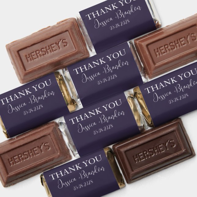 Purple Plum Simple Elegant Minimalist Wedding  Hershey's Miniatures (Assorted)