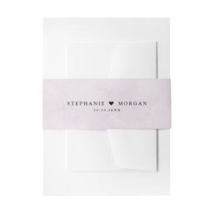 Purple plum simple rustic Boho Wedding Invitation Belly Band