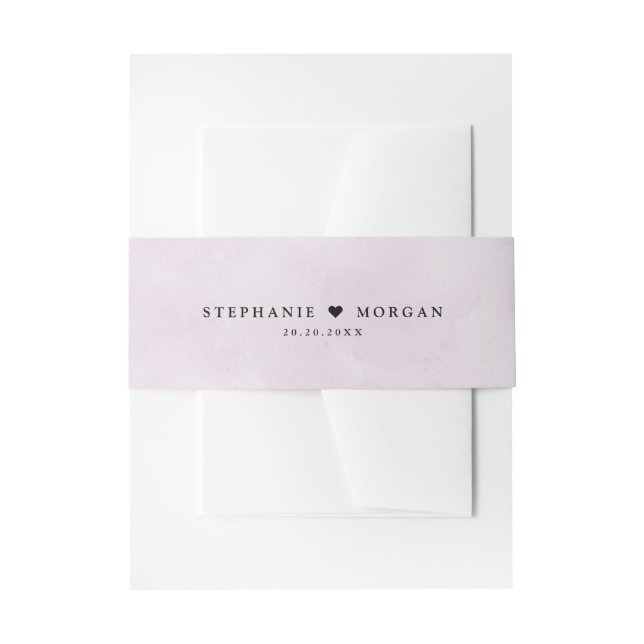 Purple plum simple rustic Boho Wedding Invitation Belly Band (Front Example)