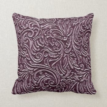 Purple Plum Vintage Tin Tile Look Rustic Home Throw Pillow by TimelessManePatterns at Zazzle