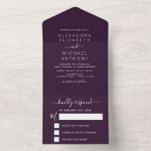 Purple Plum Wedding Modern Typography All In One Invitation (Inside)