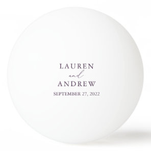Purple Plum Wedding Personalized Ping Pong Ball