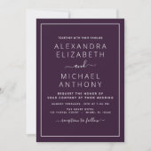 Purple Plum Wedding with Photo Invitation (Front)