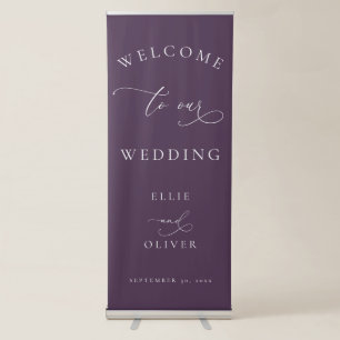 Purple Plum Welcome to our Wedding VI Retractable Banner