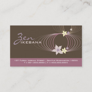 Purple Plumeria Frangipani Flower Chic Ikebana Zen Business Card