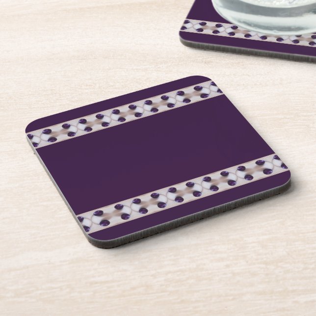 Purple Plums Drink Coaster (Left Side)