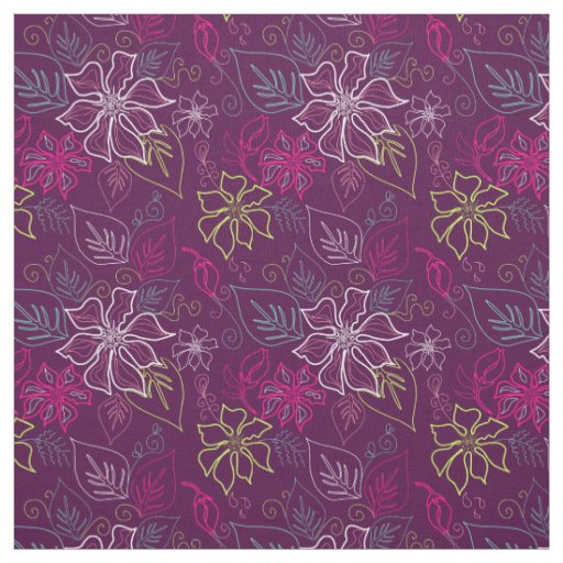 Purple Poinsettia Fabric
