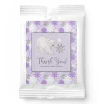 Purple Polar Bear Baby Shower Party Hot Chocolate Drink Mix