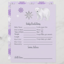 Purple Polar Bear Baby Shower Predictions Advice