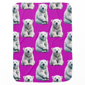 Purple Polar Bear Pattern Design  Baby Blanket