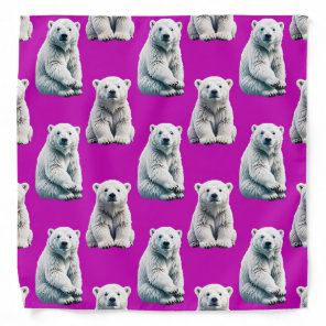Purple Polar Bear Pattern Design  Bandana
