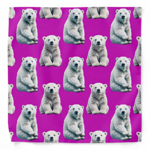 Purple Polar Bear Pattern Design Bandana