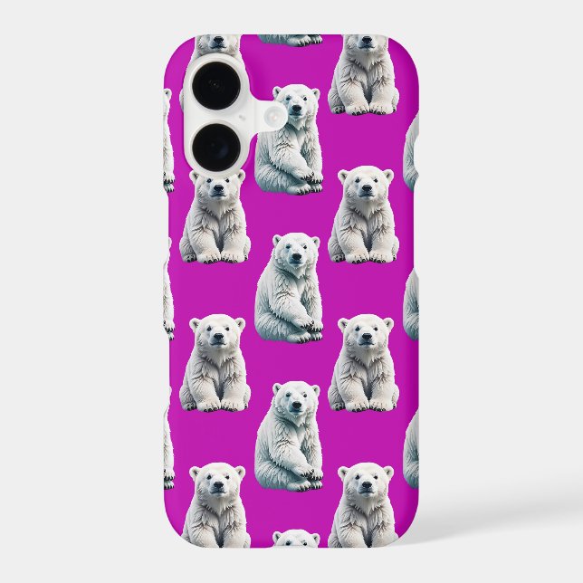 Purple Polar Bear Pattern Design  Case-Mate iPhone Case (Back)