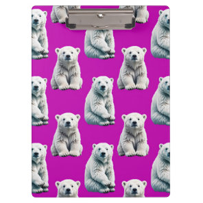 Purple Polar Bear Pattern Design  Clipboard