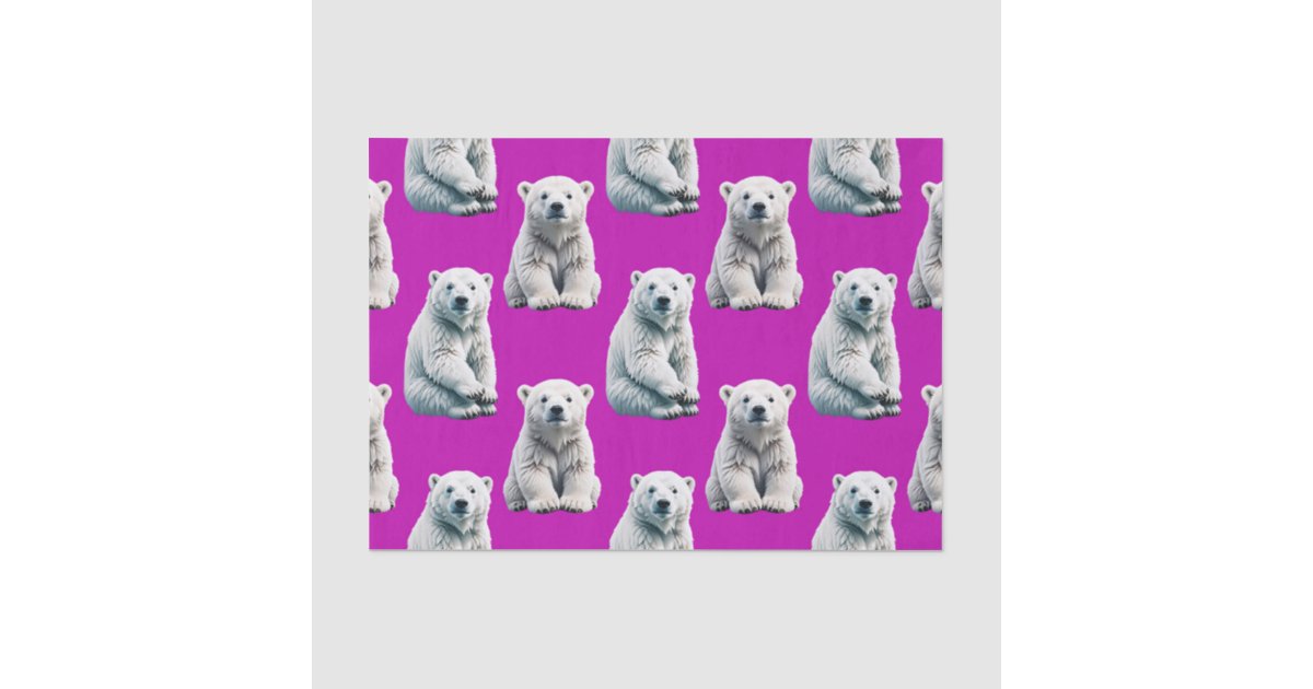 Purple Polar Bear Pattern Design Tissue Paper | Zazzle