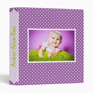 Purple Polka Dot Baby Album Binder