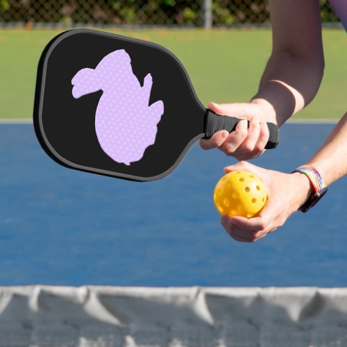 Purple Polka Dot Bunny Rabbit Pickleball Paddle